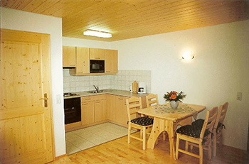 Harzlochhof - Beispiel offenes Wohnzimmer mit Küchenzeile